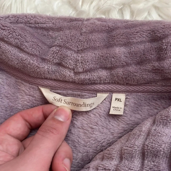 Soft Surroundings Purple Fleece 3/4 Zip Pullover Size PXL - Picture 2 of 8